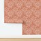Orange Floral Tropical Frangipani Plumeria Polynesian Palm Leaves Flowers Aloha Hawaii Salmon Peach Custom Removable Wallpaper by Spoonflower Peel & Stick Wallpaper 2FT Wide